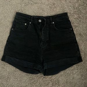 High waisted black shorts